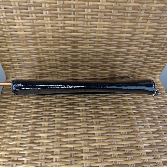 Halogen Black Patent Leather Envelope Style Clutch Wristlet Bag Purse Wallet - Picture 4 of 16